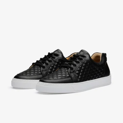 Leandro Lopes Low Top Schuhe Ezio Double Stitched Black (4)