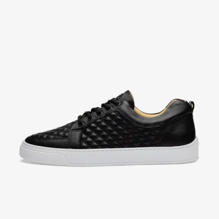 Leandro Lopes Low Top Schuhe Ezio Double Stitched Black (5)