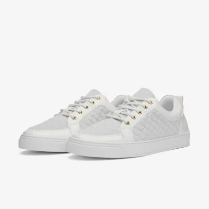 Leandro Lopes Low Top Schuhe Ezio White Velour Varnish (3)