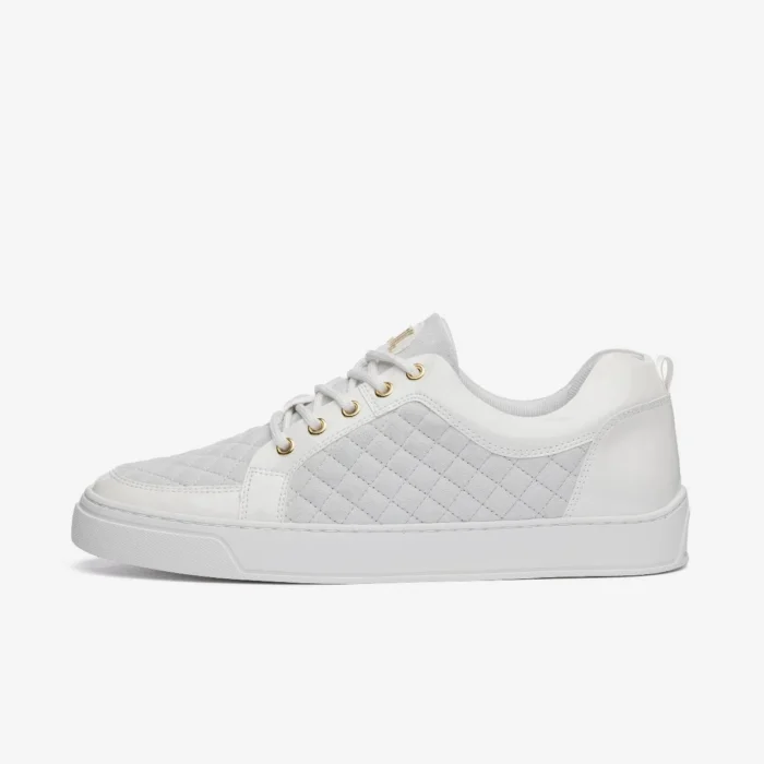 Leandro Lopes Low Top Schuhe Ezio White Velour Varnish (4)