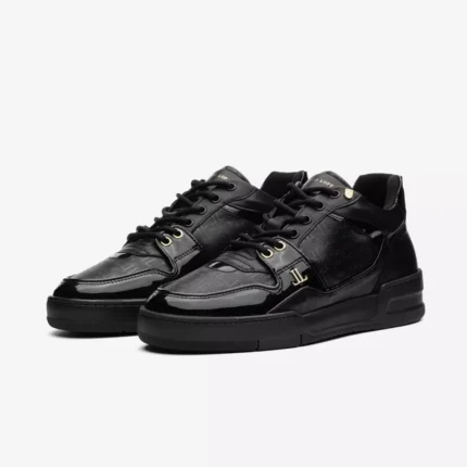 Leandro Lopes Low Top Schuhe Jordy V Black Varnish Gold (4)